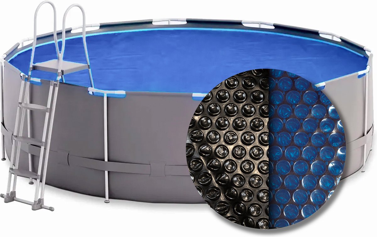 Weau solar cover rond - 460 cm (zeilmaat 454) - Zwart/Blauw